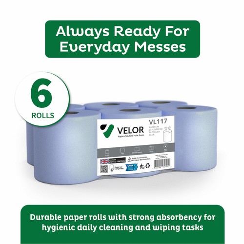 Velor premium blue centrefeed - blue,