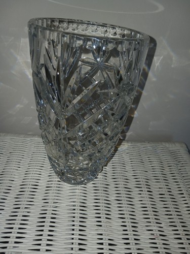 Cut glass vase heavy cm - glass,