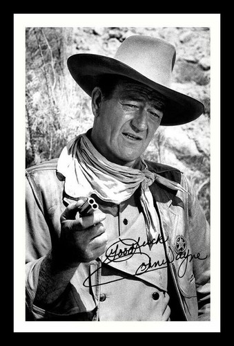 John wayne autograph signed - wayne,