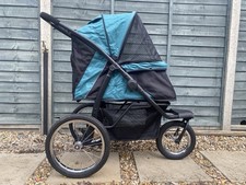 PawHut 3 Wheel Pet Stroller Buggy for Medium Small Dogs Foldable Pram - Green