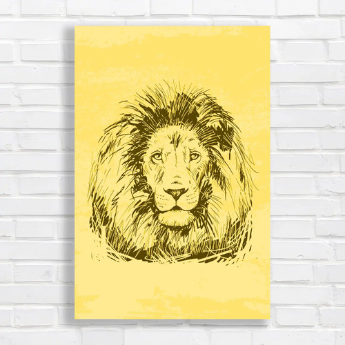 Bold lion sketch yellow - bold,