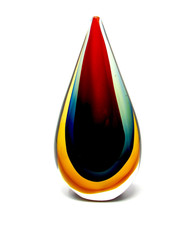 Murano Sommerso Technique Art Glass Submerged Freeform Sculpture End Of Day