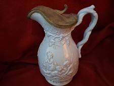 Large Scottish J&MP Bell Cherub Grapes Relief Moulded Jug 25cm Antique Victorian