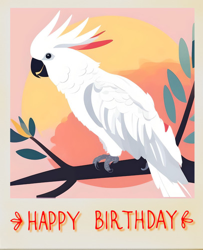 Happy birthday cockatoo parrot - happy,
