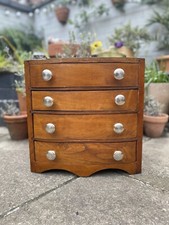 Bow Fronted Mini Chest Of Drawers Handmade Table Top Drawers 36cm Height