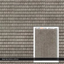 5 x SHEETS MARLEY CONCRETE ROOF TILES OO GAUGE MODEL RAILWAY BUILDINGS TX162-OO