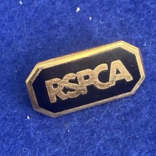 Vintage RSPCA Gold Tone & Enamel Pin Badge. ANIMAL CHARITY