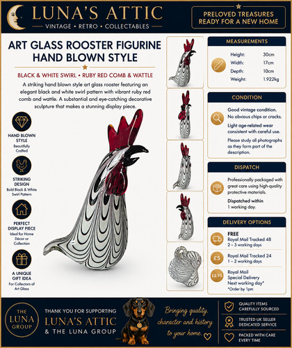 Large art glass - art, rooster
