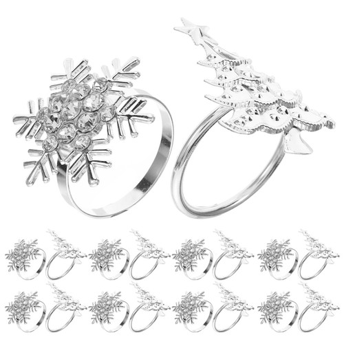 24x silver christmas napkin - 24x,