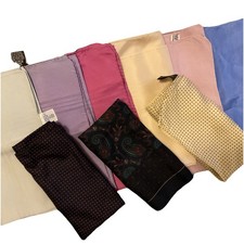 Silk Pocket Squares Handkerchief Bundle Vintage x 9