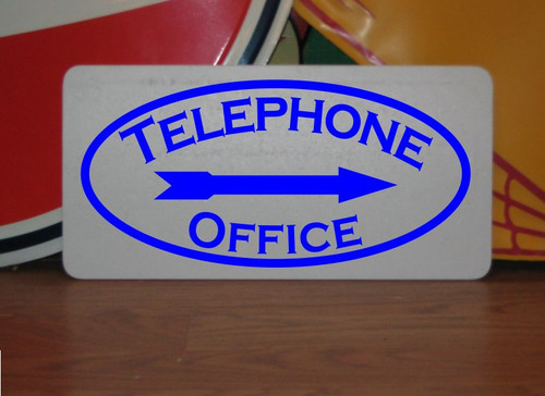 Telephone office metal sign - telephone,