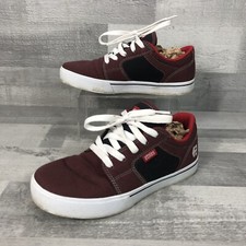 Etnies Kids Barge LS Trainers UK3.5 EU36.5 Burgundy Red Lace Up Skate Shoes 