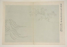 WILLOW SAKURA CHERRY BLOSSOM DESIGN Original Meiji Japanese Woodblock Print