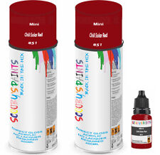 For Mini Paint Aerosol Spray Chili Solar Red 851 Car Scratch Repair Twin Pack