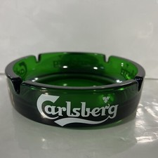 Carlsberg Ash Tray Green Classic Design Holds 4 Cigs Ideal For Bad Man Cave Etc