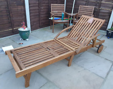 Wooden Sun Lounger Solid Wood