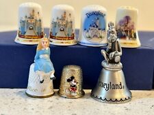 Disney Disneyland Thimble Lot: Pewter Goofy, Mickey Mouse, Alice in Wonderland +