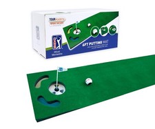 PGA TOUR 6ft Putting Mat with Guide Ball, Ball Alignment Tool and Training DVD