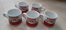 5 x Vintage Batchelors Cup a Soup Mugs Cup Small Collectable Made In England Red