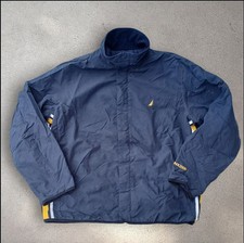  Nautica NX2000 Mens Vintage Navy and Yellow Sailing Jacket Windbreaker, M