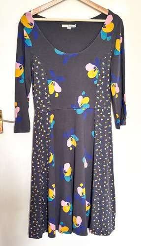 Boden grey jersey floral dress - boden,