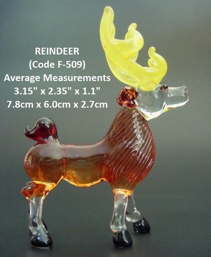 Miniature glass reindeer deer - miniature,