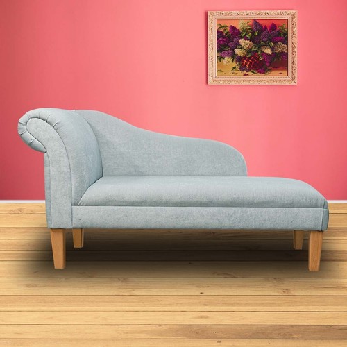 Duck egg velvet chaise longue - egg,