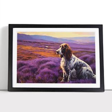 English Springer Spaniel Colour Field Framed Canvas Wall Art Print Picture