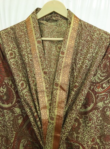 Pure silk green midi kimono - pure,