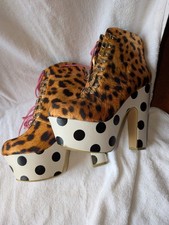 New IRON FIST Climbing Trees UK 6 Leopard Platform Ankle Boots