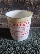 Vintage Empty Gilbert Harris Lts Yogurt Pot - Live Yoghourt, 1984.