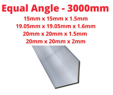ALUMINIUM ANGLE 15mm x 15mm 20mm x 20mm Equal Angle / Length Upto 3000mm
