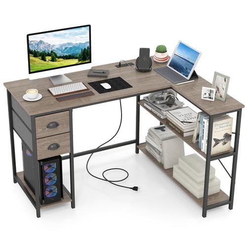 Shaped desk corner computer - l,