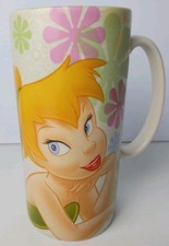 DISNEY STORE Tinkerbell Tall Ceramic Mug Multicolour Peter Pan H16cm Vgc