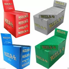 Full Box of 100 Booklets Rizla Green Medium Thin Rolling Cigarette Papers genuin