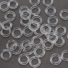Roman Blind Curtain Rings - 13mm Clear Plastic  - Packs of 10, 20, 50 & 100