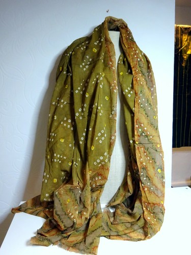 Shawl bandhani india vtg - bandhani, large