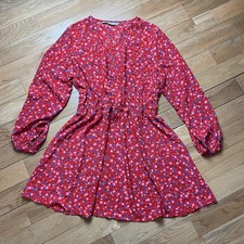 Zara red floral long sleeve