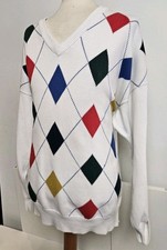 Lyle & Scott Argyle Jumper Mens Designer Premium 100% Cotton Terrace Golf - XXL 