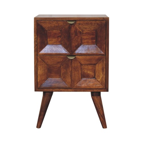 Solid wood drawer bedside - wood,