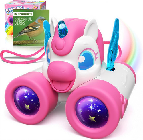 Binoculars kids with bird - kids,