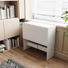 Modern Drop Leaf Dining Table Folding Kitchen Table Wooden Room Desk Space Saver