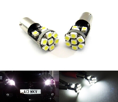 White ba9s 233 t4w led - white,
