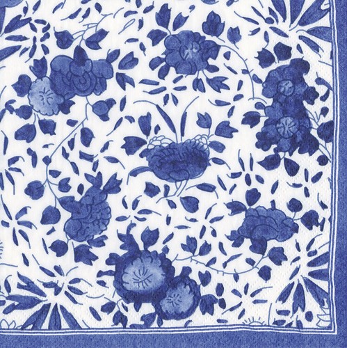 Blue delft floral caspari - floral,