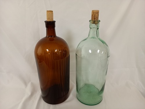 Vintage brown ribbed glass - brown,