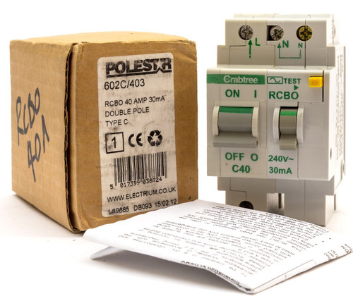 Crabtree polestar rcbo 40a - 40a, c40