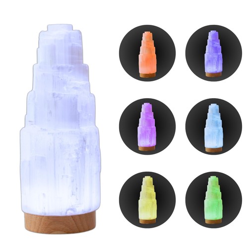 Selenite tower lamp - selenite, lamp,