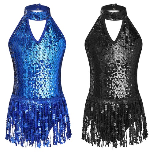 Girls sequins tassel latin - uk,
