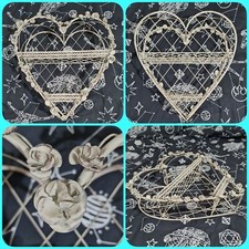 white metal heart shaped wall mounted shelfs Indoor shabby chic retro 
