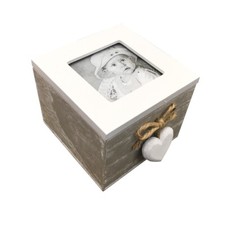 11CM PHOTO BOX HEART WHITE